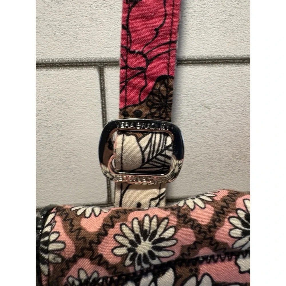 Vera Bradley Mocha Rouge Hipster Crossbody Pink Brown Floral Quilted Retired